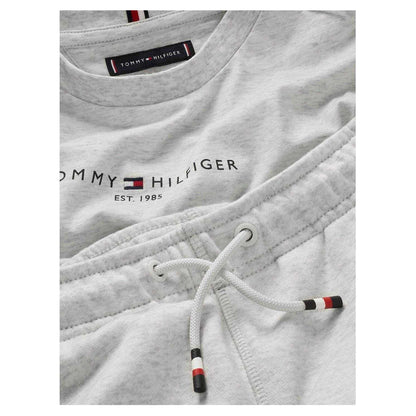 White-Heather - Side - Tommy Hilfiger Childrens-Kids Full Logo T-Shirt & Shorts Set