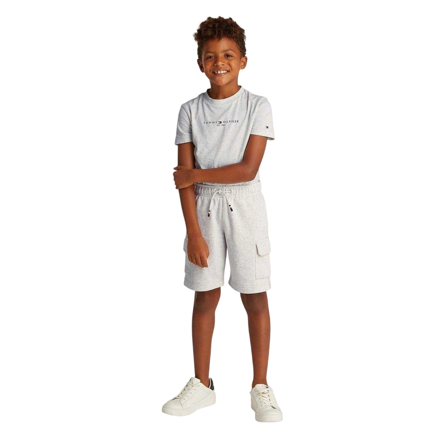 White-Heather - Lifestyle - Tommy Hilfiger Childrens-Kids Full Logo T-Shirt & Shorts Set