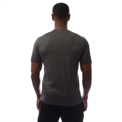 Grey - Back - C.P. Company Mens Plain Mercerised Cotton Logo T-Shirt