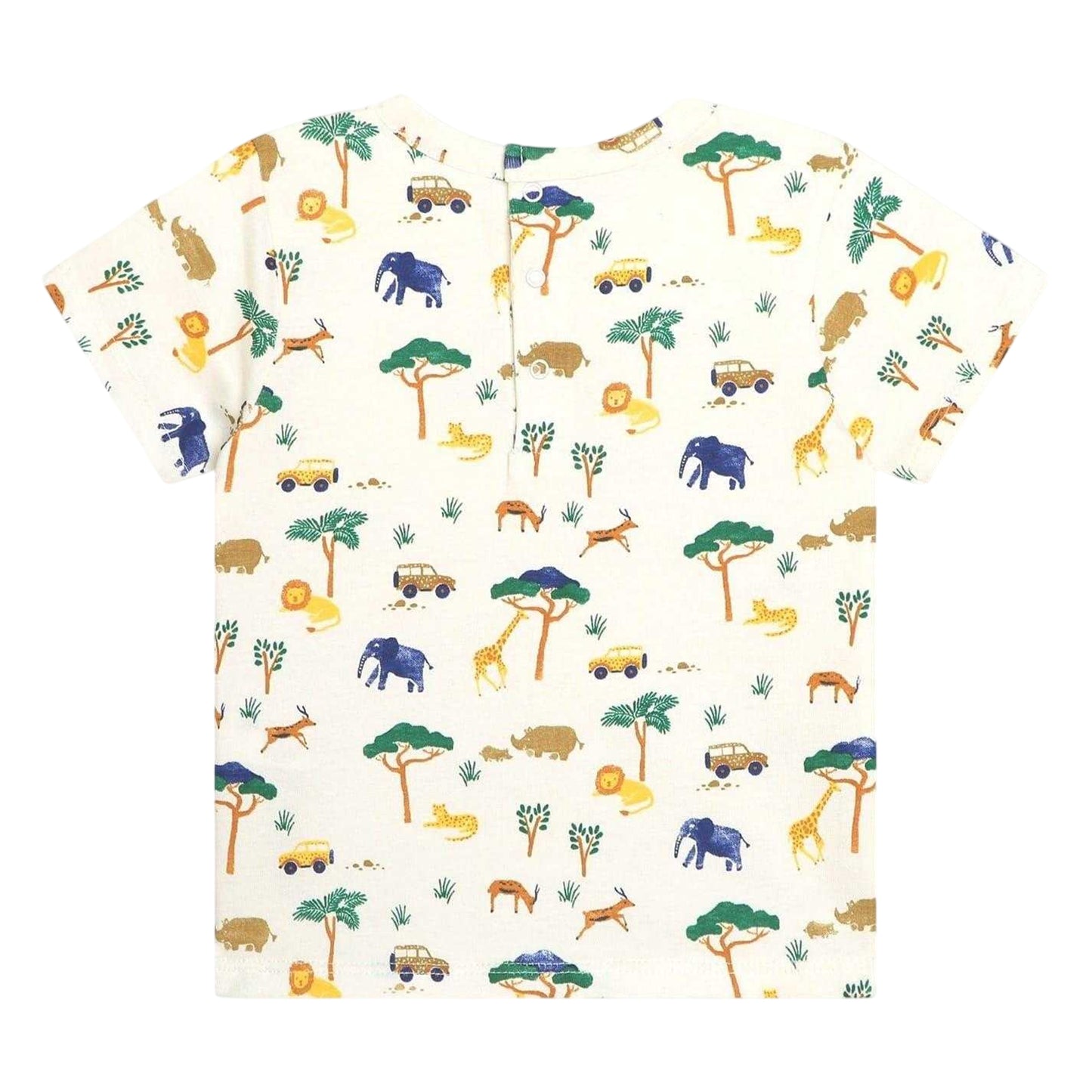 Yellow - Back - Carrement Beau Childrens-Kids Safari Animals Short-Sleeved T-Shirt