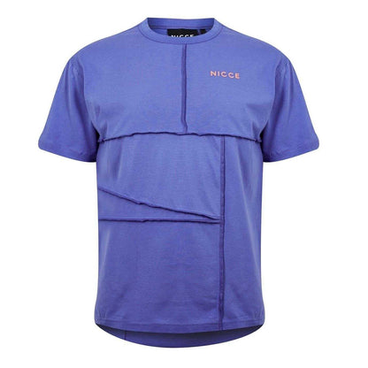 Iris Blue Marl - Front - Nicce Mens Merson Exposed Seams T-Shirt