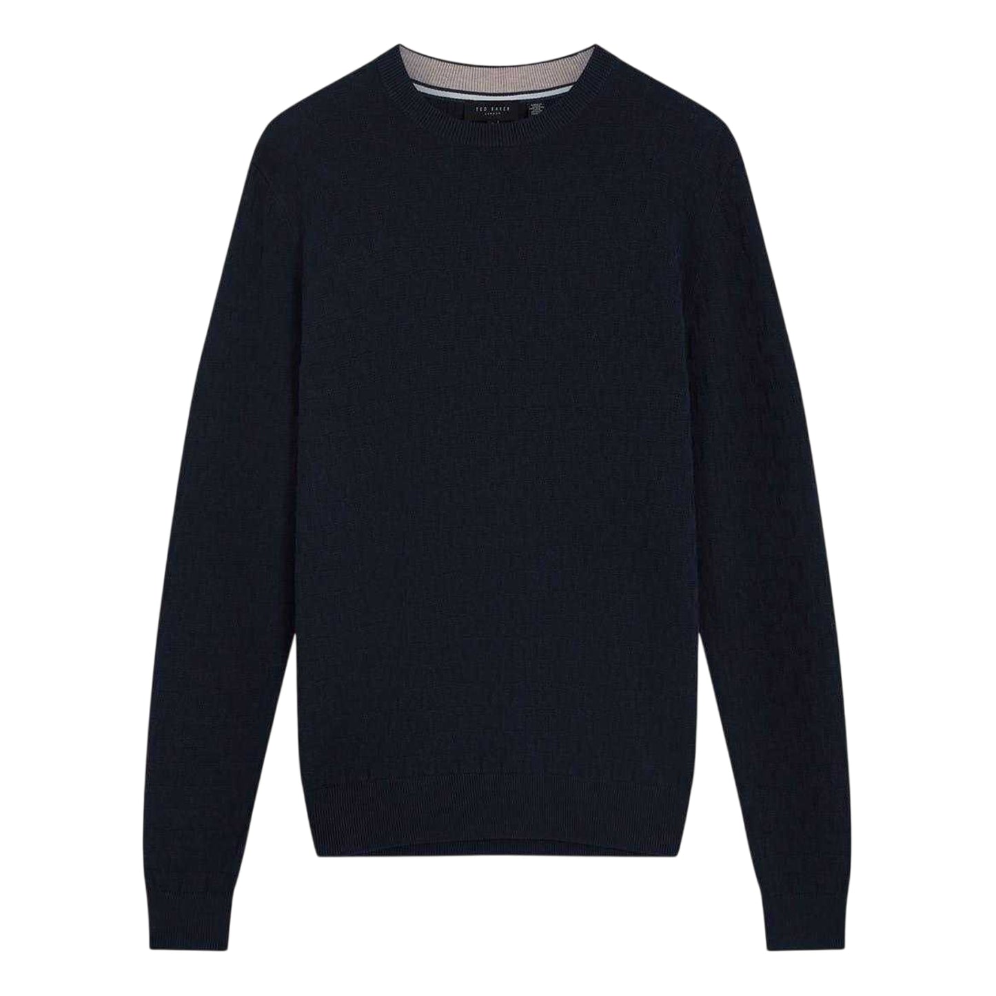 Navy - Front - Ted Baker Mens Stitch Knitted Crew Neck Jumper