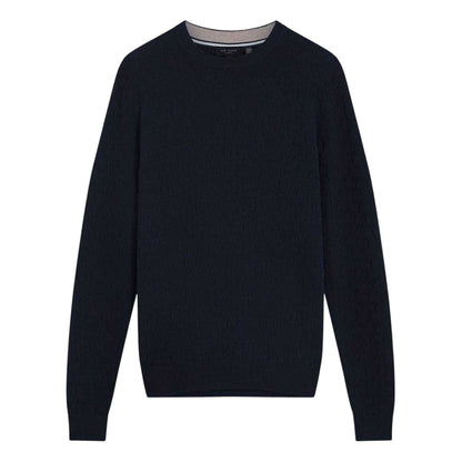 Navy - Front - Ted Baker Mens Stitch Knitted Crew Neck Jumper