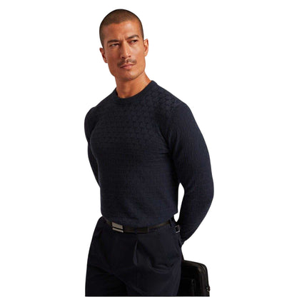 Navy - Lifestyle - Ted Baker Mens Stitch Knitted Crew Neck Jumper