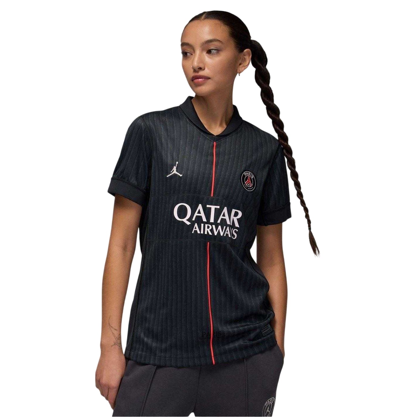 Black-Grey - Lifestyle - Nike Womens-Ladies 2025-2026 Paris Saint Germain FC Football Jersey