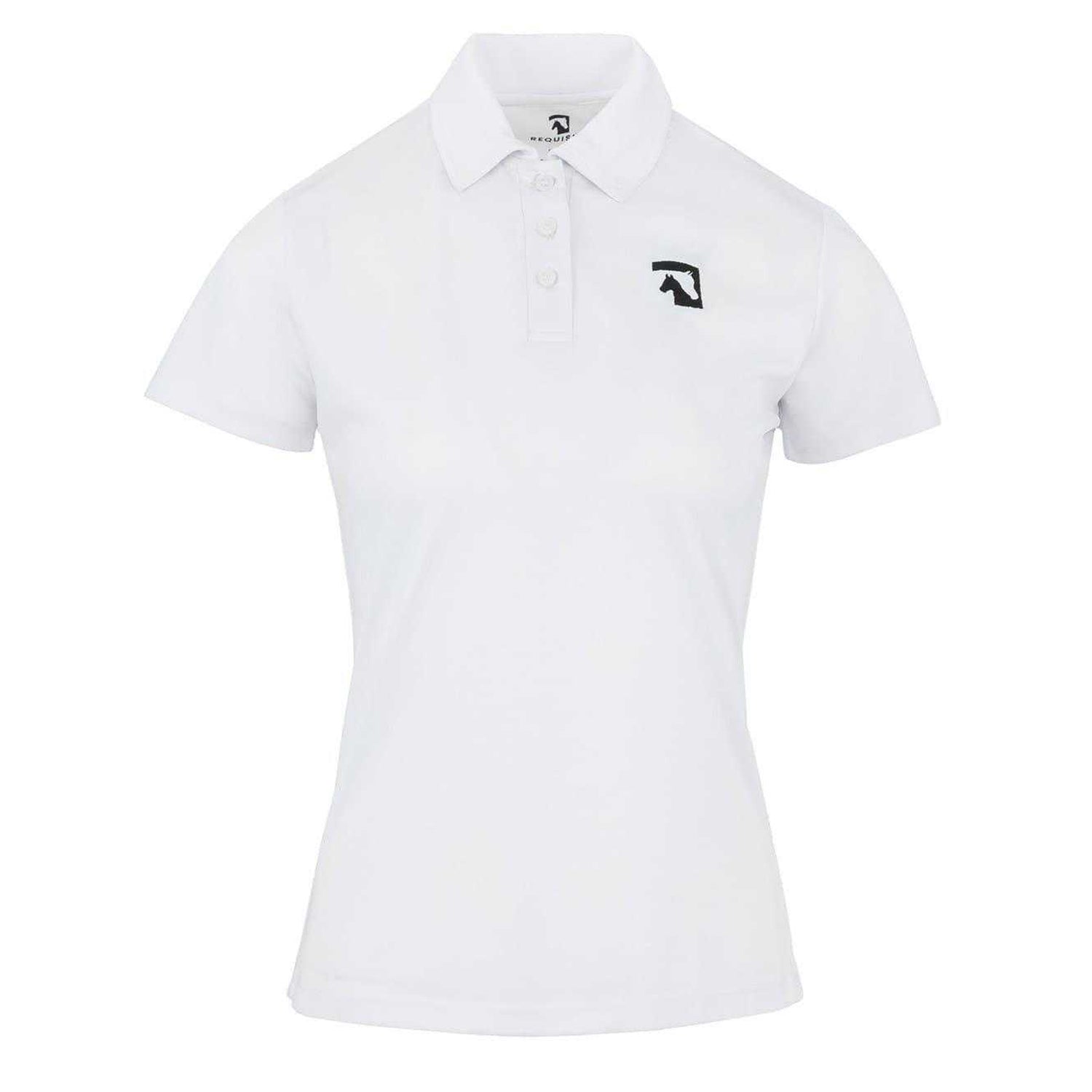 White - Front - Requisite Womens-Ladies Fitted Short-Sleeved Polo Shirt