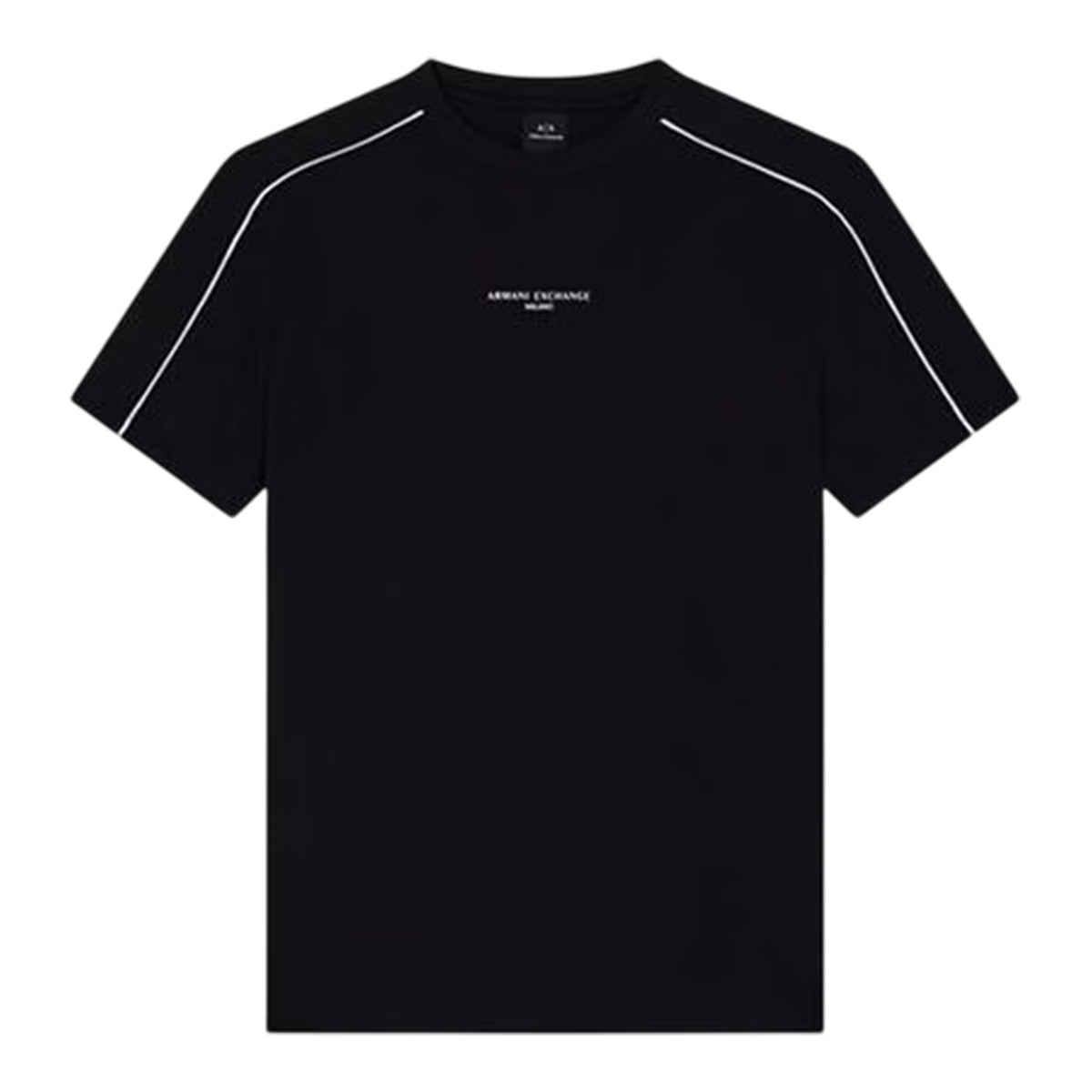 Black - Front - Armani Exchange Mens Crew Neck T-Shirt