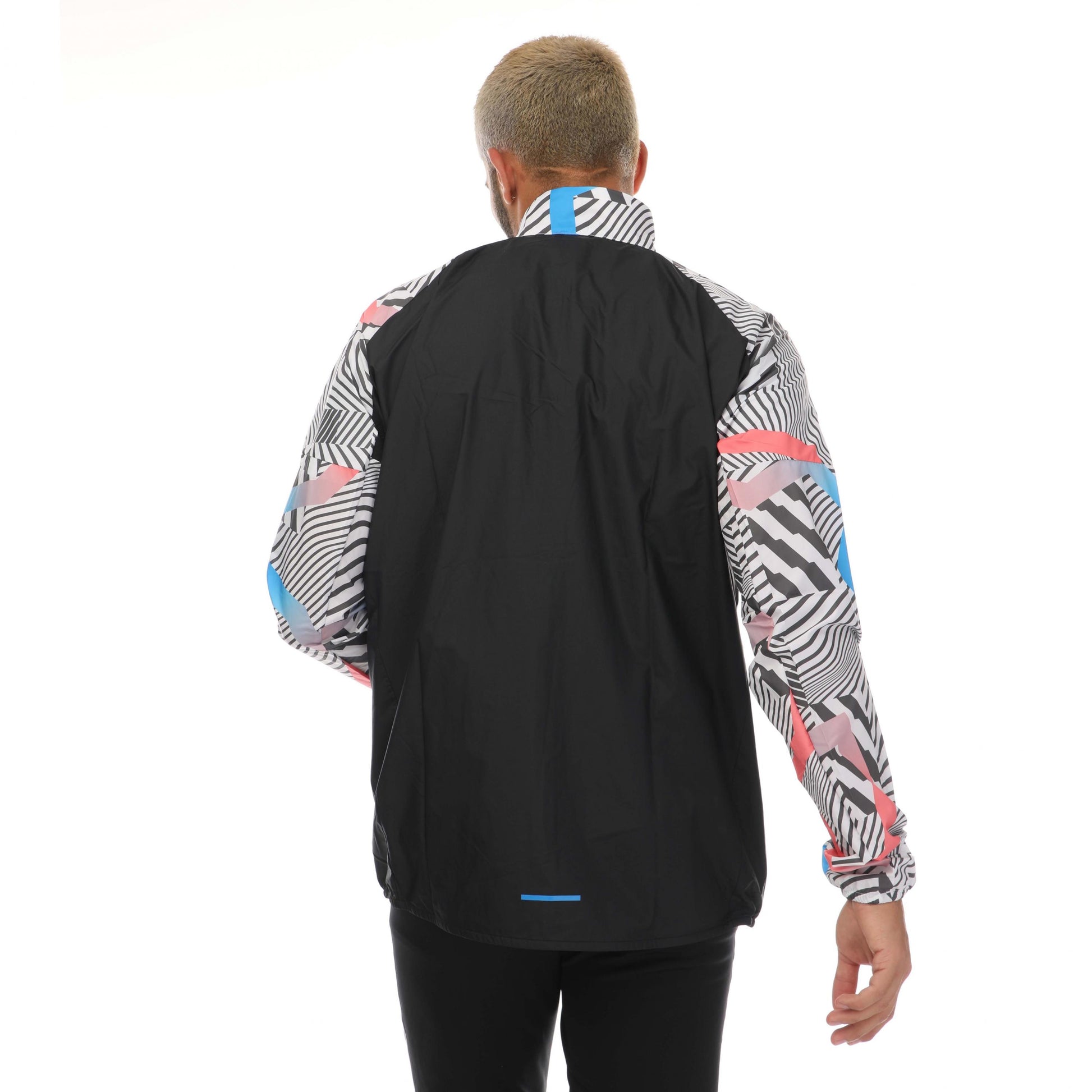 White-Black - Back - Adidas Mens Terrex Trail Printed Running Jacket