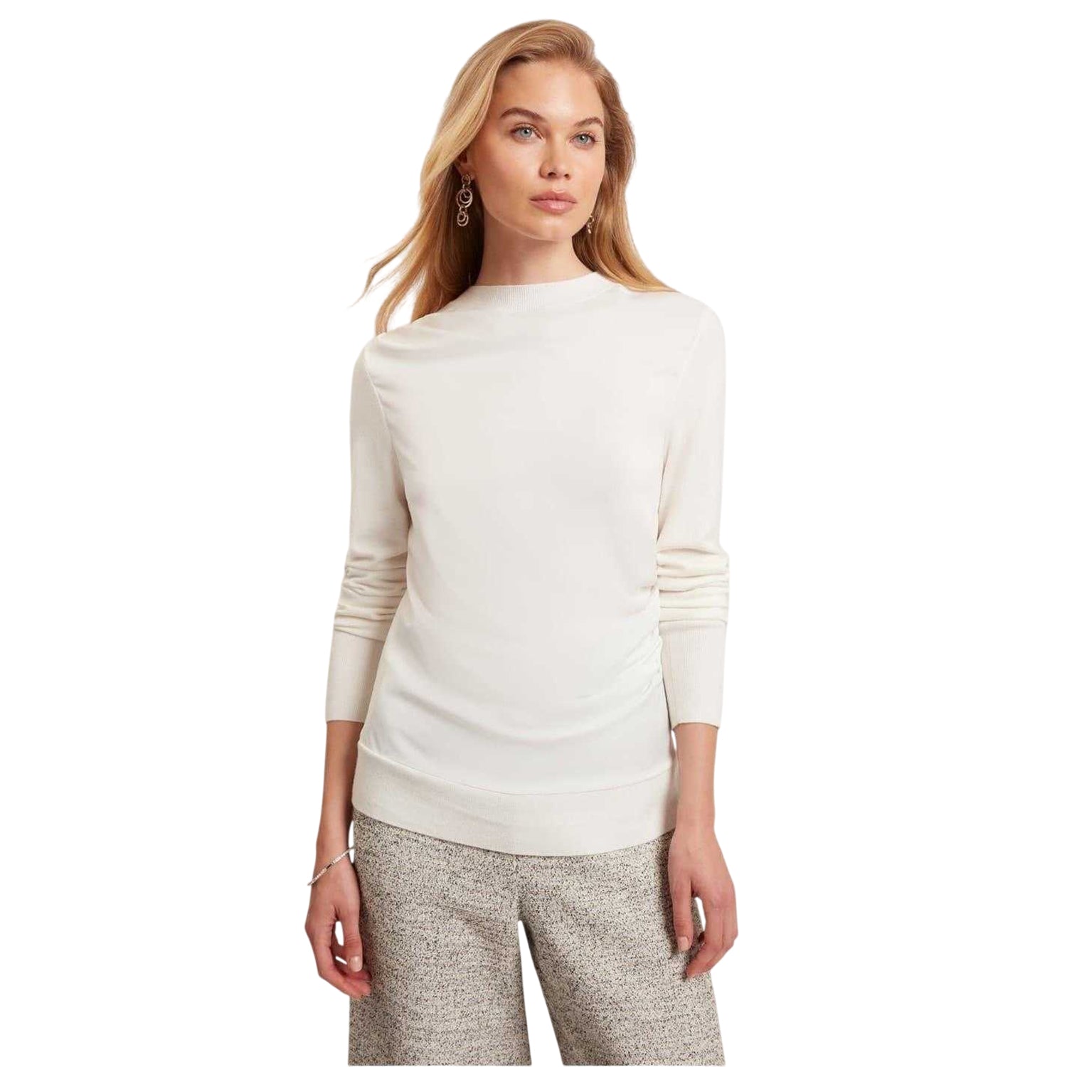 Ivory - Side - Ted Baker Womens-Ladies Mock Neck Sweater Top