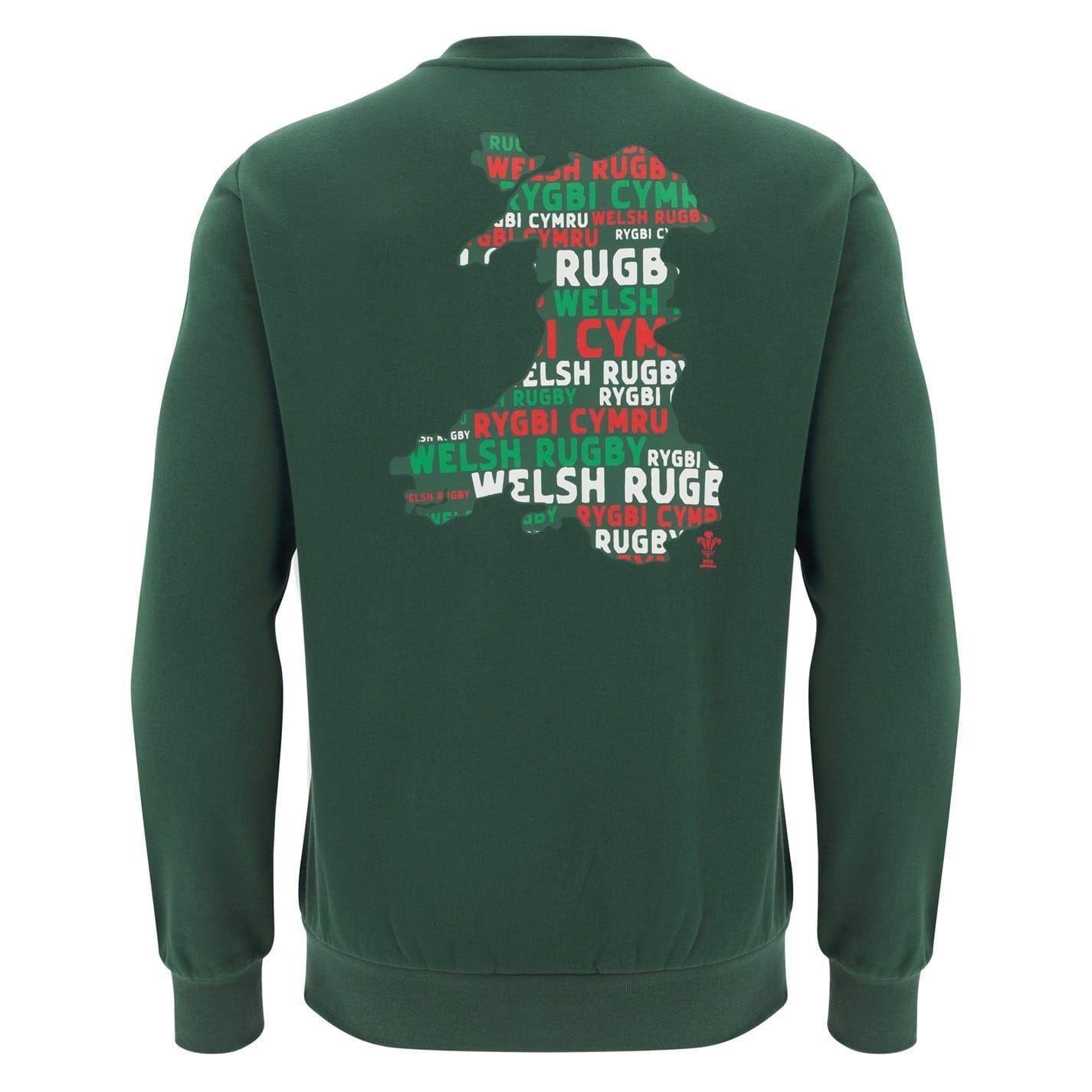 Green - Back - Wales RU Unisex Adult 2025 Sweatshirt