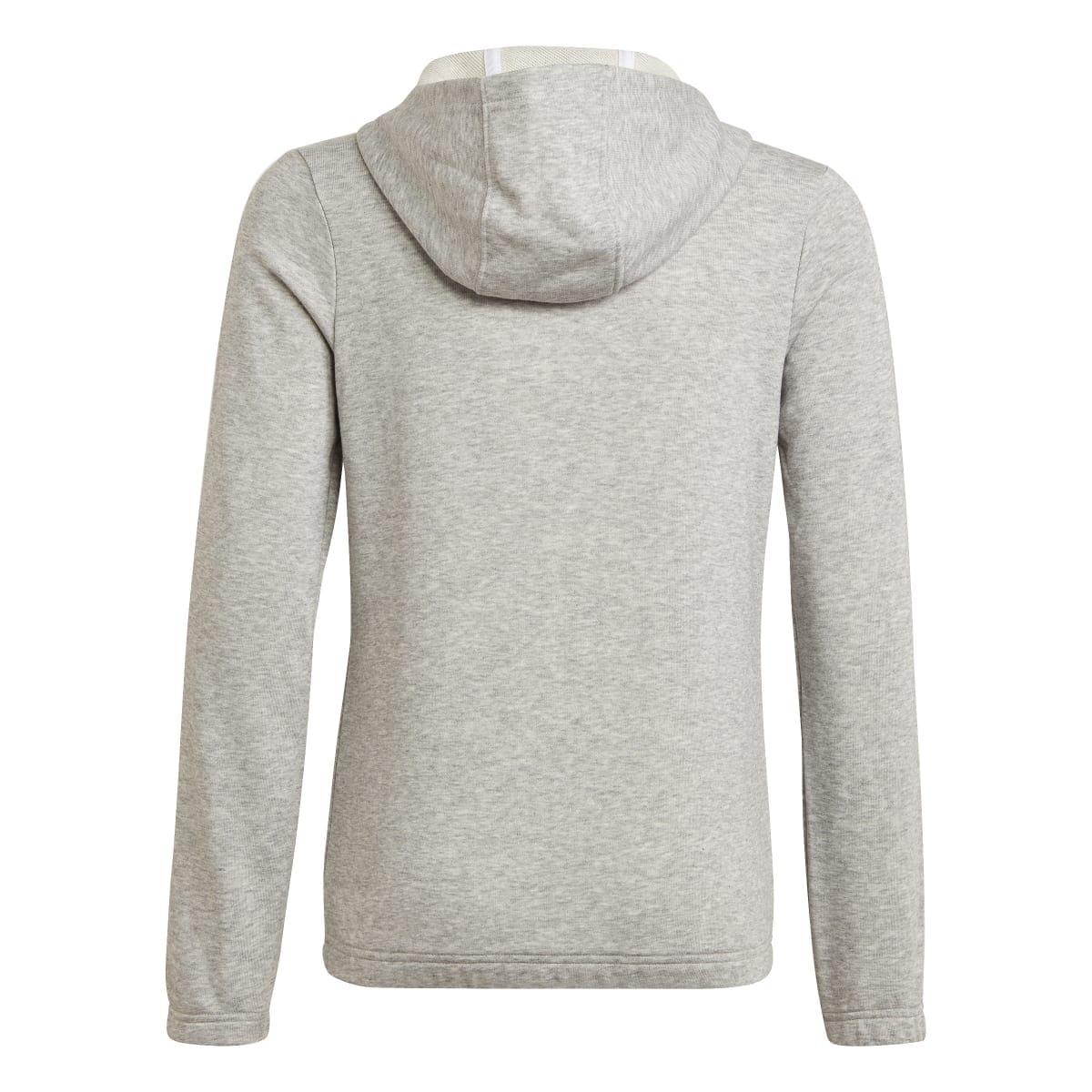 Grey Heather - Back - Adidas Childrens-Kids Striped Full Zip Hoodie