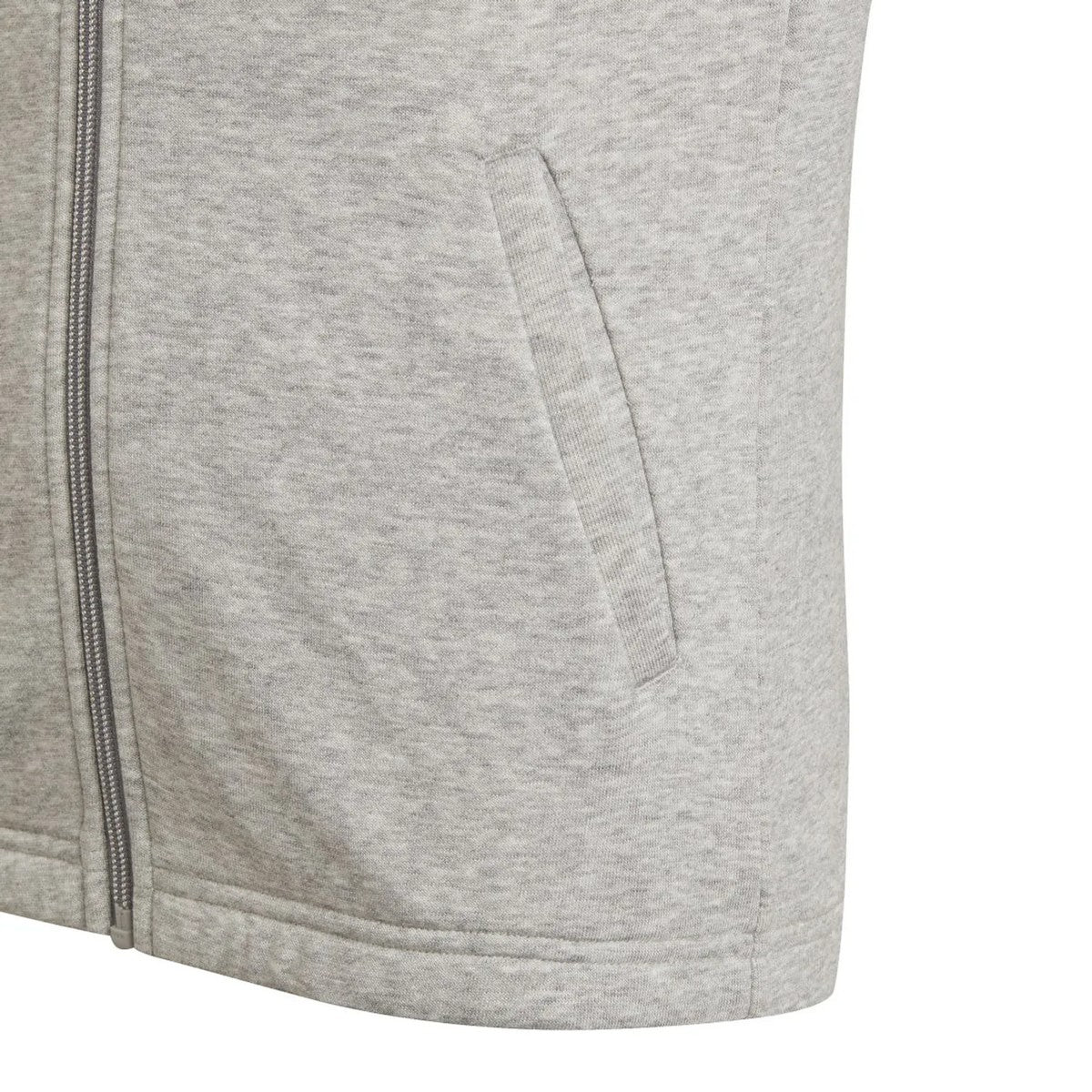 Grey Heather - Lifestyle - Adidas Childrens-Kids Striped Full Zip Hoodie