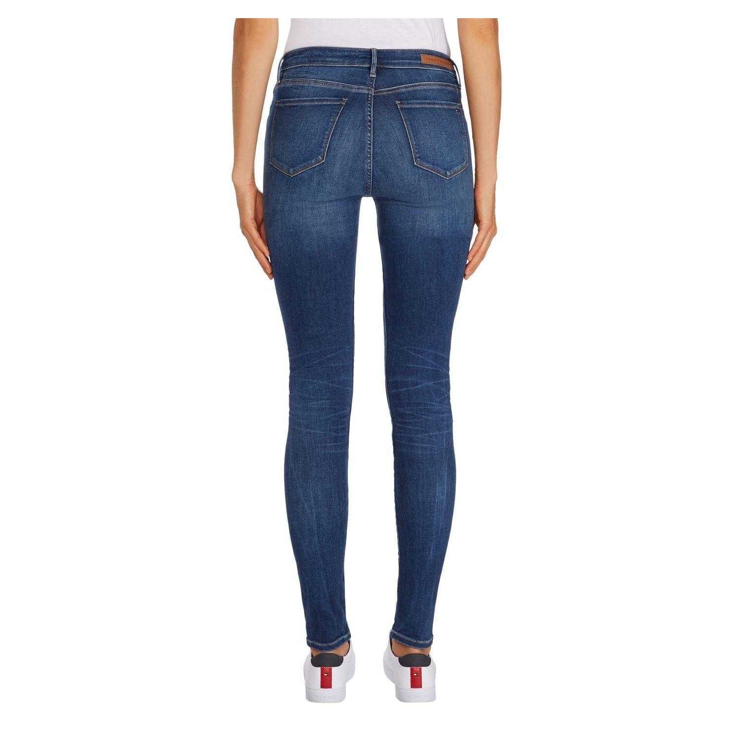 Mid Wash - Back - Tommy Hilfiger Womens-Ladies Skinny Jeans
