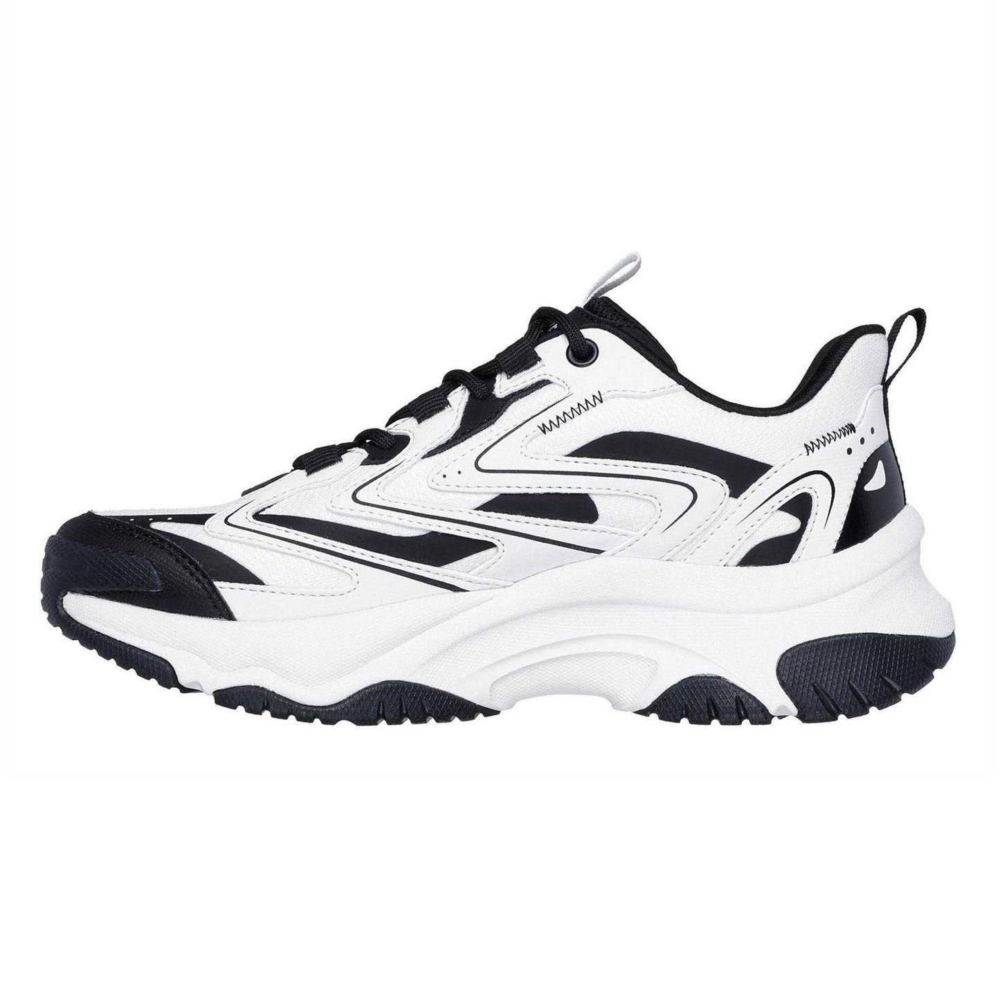 White-Black - Back - Skechers Womens-Ladies Moonhiker Logo Trainers