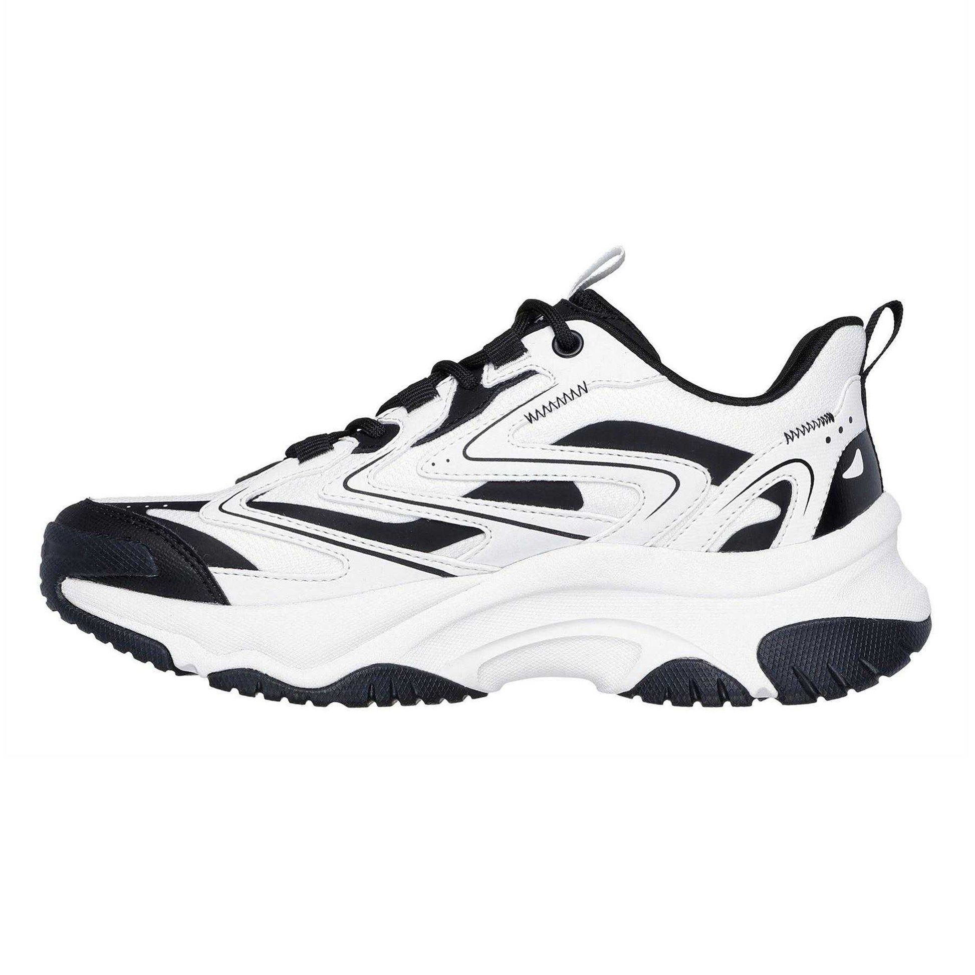 White-Black - Back - Skechers Womens-Ladies Moonhiker Logo Trainers