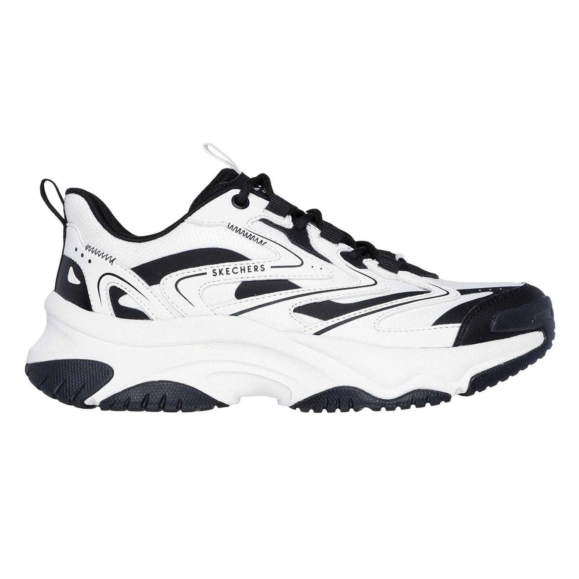 White-Black - Side - Skechers Womens-Ladies Moonhiker Logo Trainers