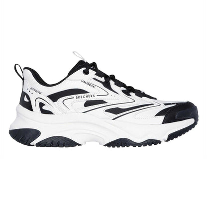 White-Black - Side - Skechers Womens-Ladies Moonhiker Logo Trainers