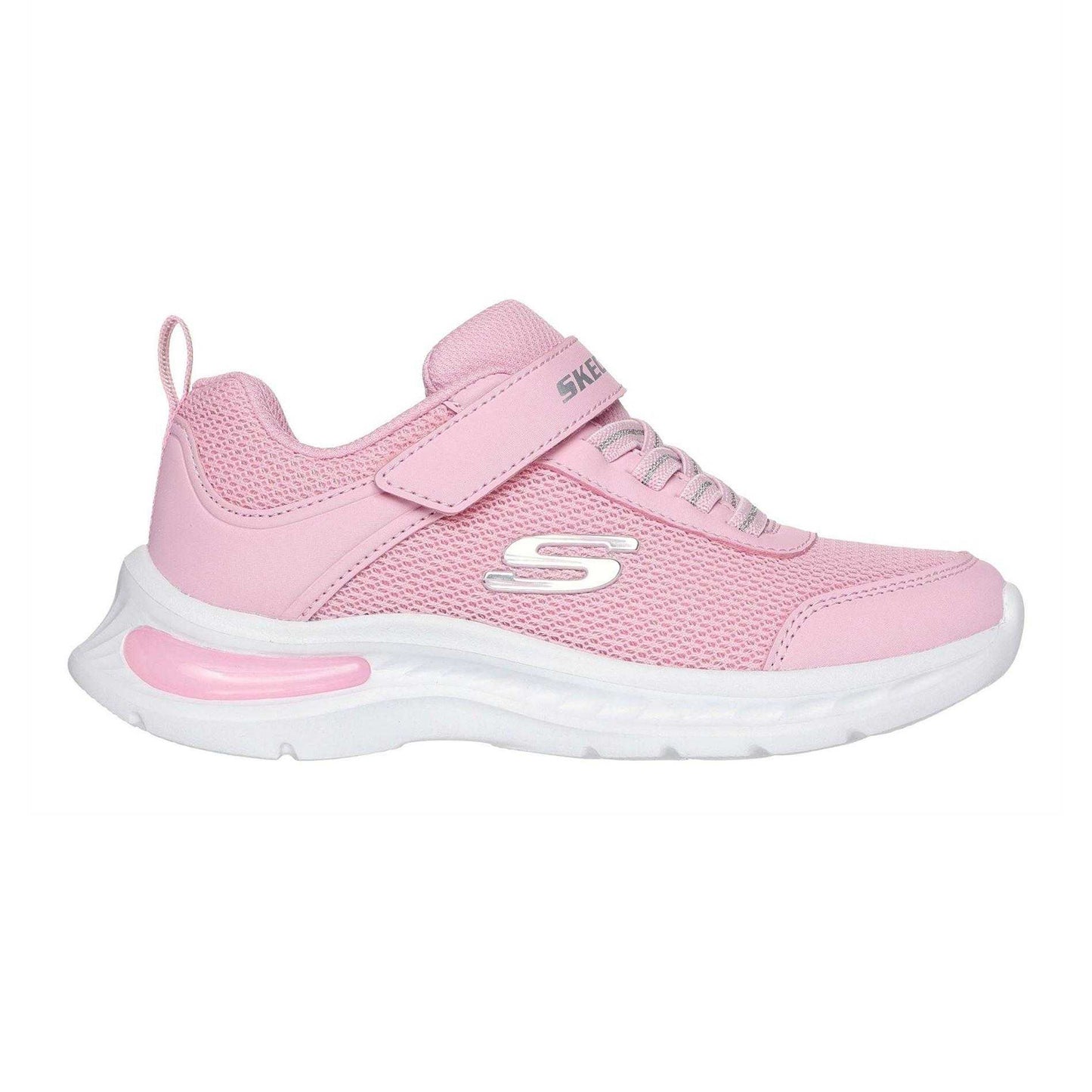 Light Pink - Side - Skechers Childrens-Kids Jumpsters Tech Trainers