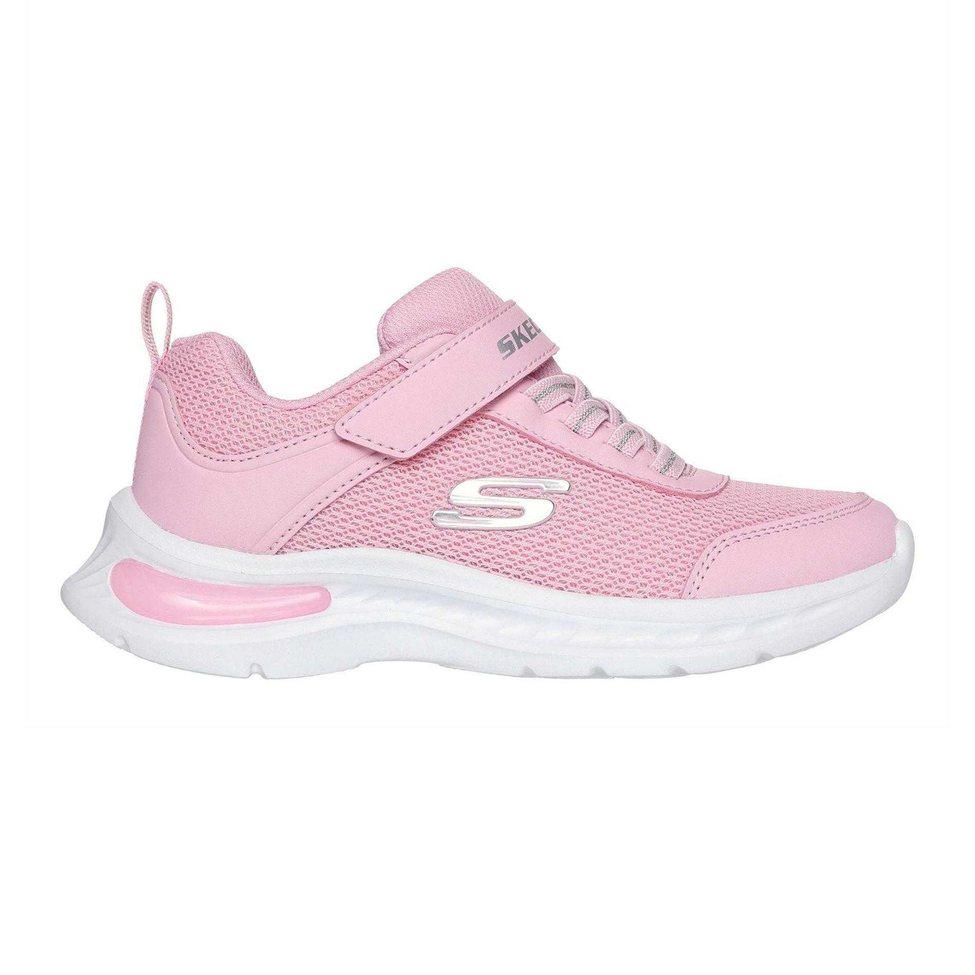 Light Pink - Side - Skechers Childrens-Kids Jumpsters Tech Trainers
