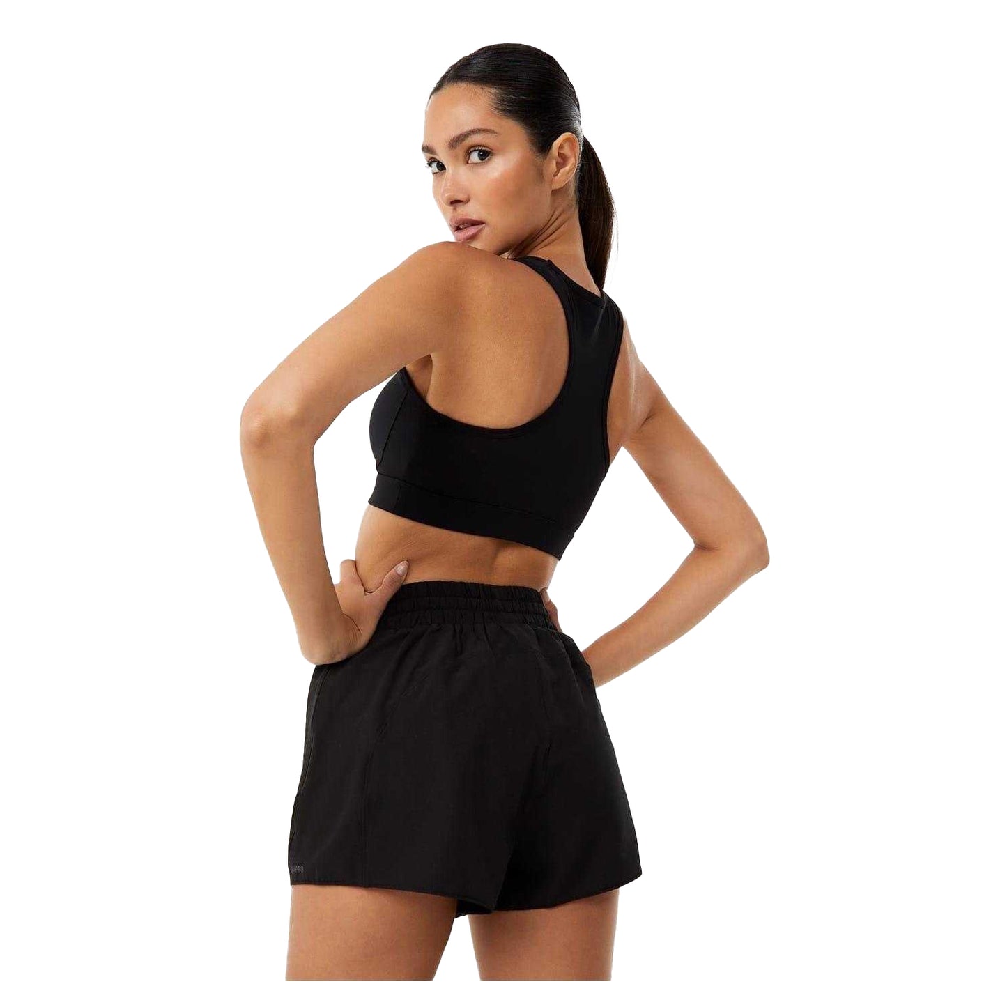 Black - Back - USA Pro Womens-Ladies 2 in 1 Running Shorts
