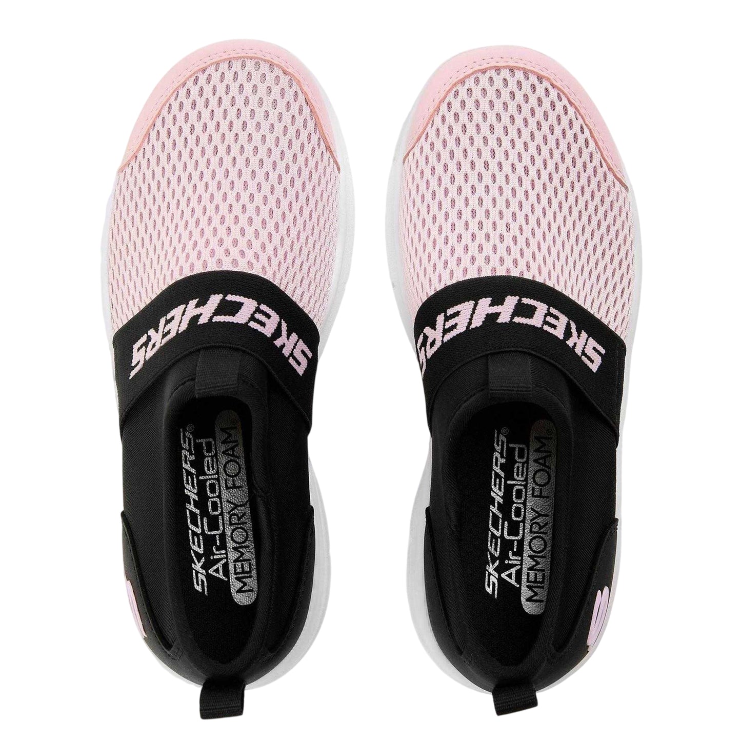 Black-Pink - Side - Skechers Childrens-Kids Flexblast Trainers