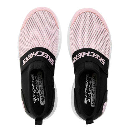 Black-Pink - Side - Skechers Childrens-Kids Flexblast Trainers