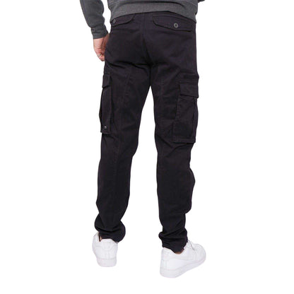 Washed Black - Back - Firetrap Mens Cotton Blend Cargo Trousers