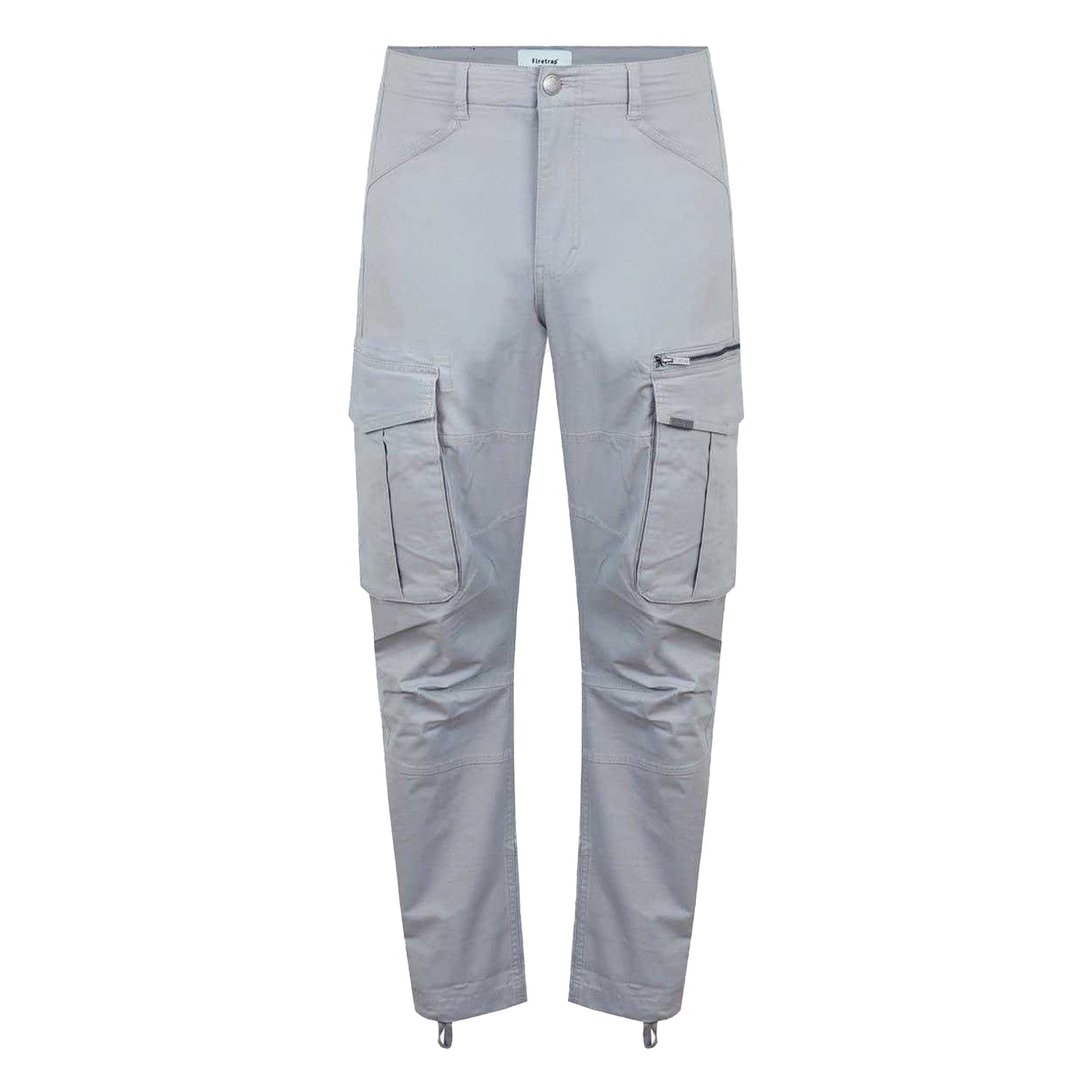 Heather Grey - Front - Firetrap Mens Cotton Blend Cargo Trousers