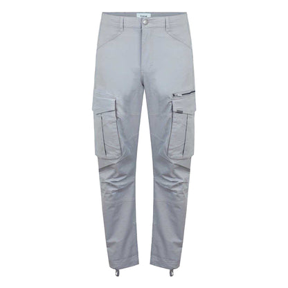 Heather Grey - Front - Firetrap Mens Cotton Blend Cargo Trousers