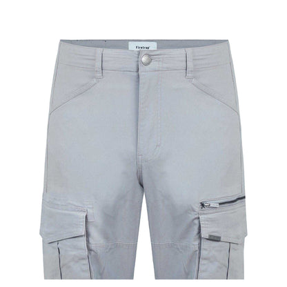 Heather Grey - Side - Firetrap Mens Cotton Blend Cargo Trousers
