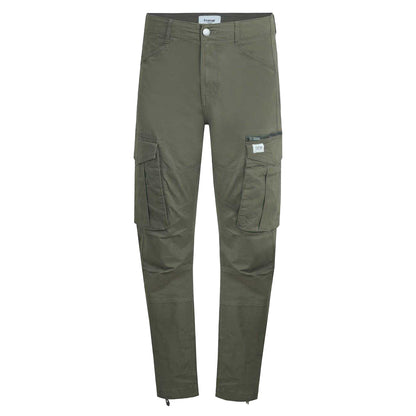 Khaki Green - Front - Firetrap Mens Cotton Blend Cargo Trousers