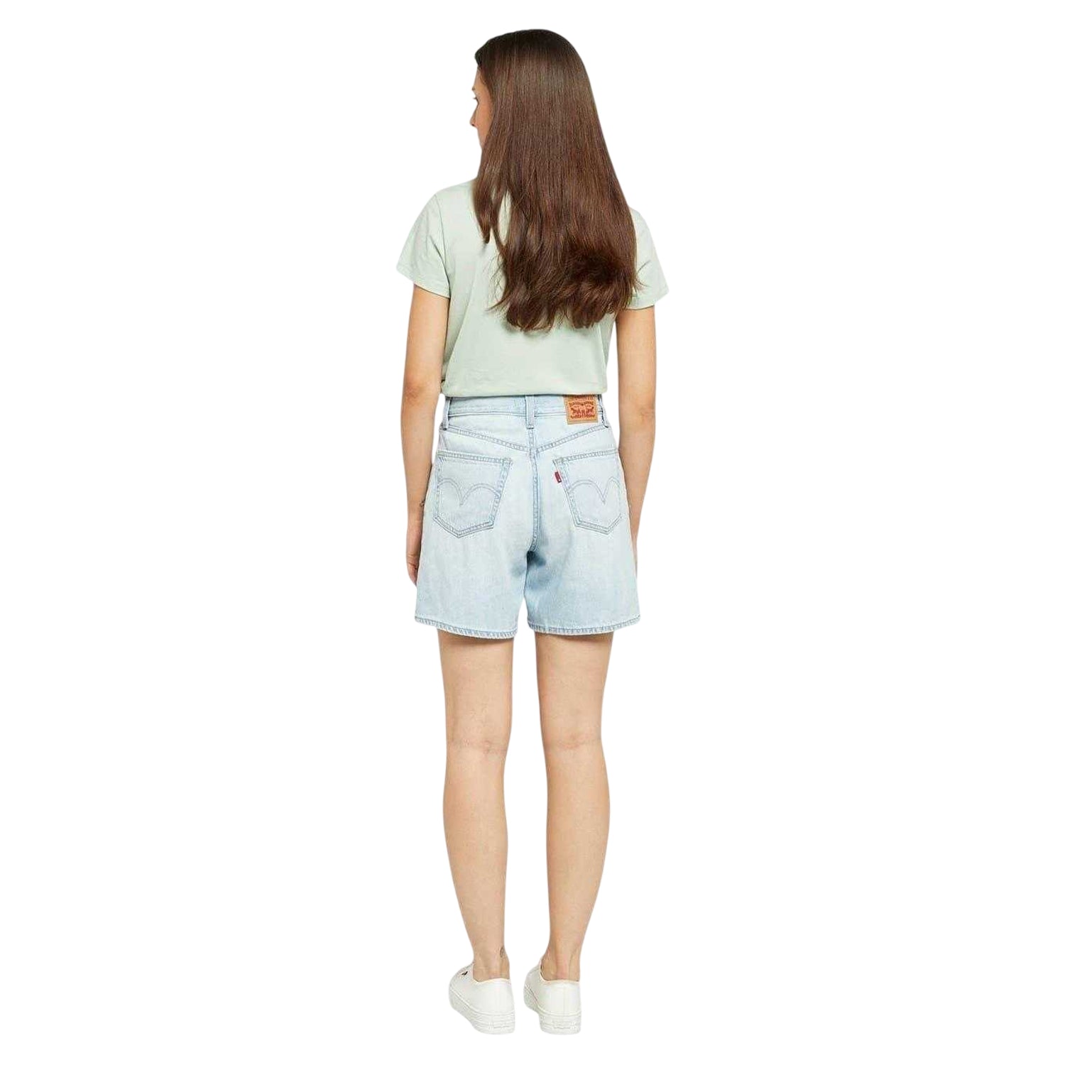 Denim - Back - Levis Womens-Ladies Luxury Denim Baggy Shorts