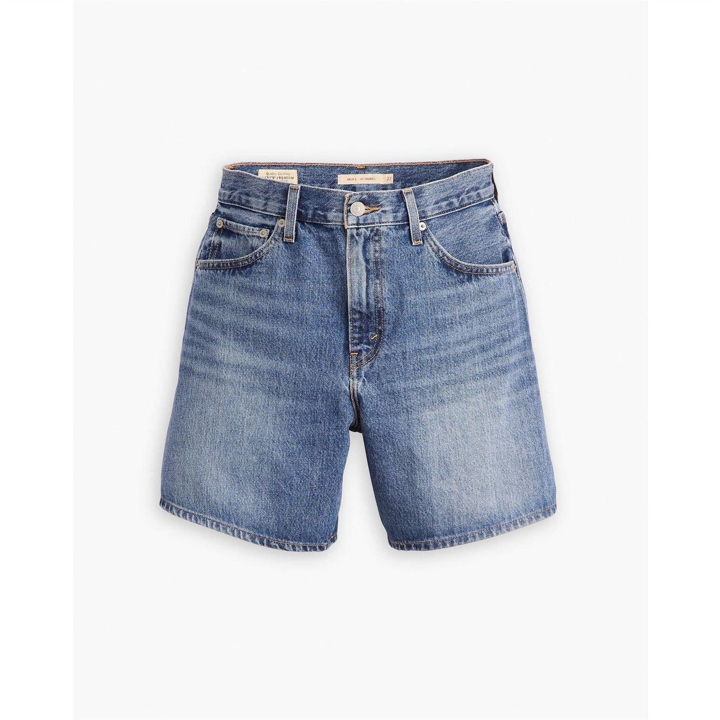 Indigo Blue - Front - Levis Womens-Ladies Luxury Denim Baggy Shorts