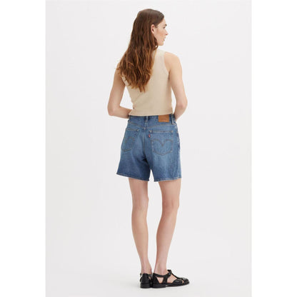 Indigo Blue - Side - Levis Womens-Ladies Luxury Denim Baggy Shorts