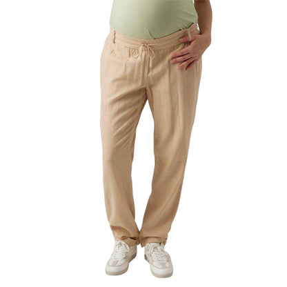 Irish Cream - Side - Mamalicious Womens-Ladies Straight Maternity Trousers