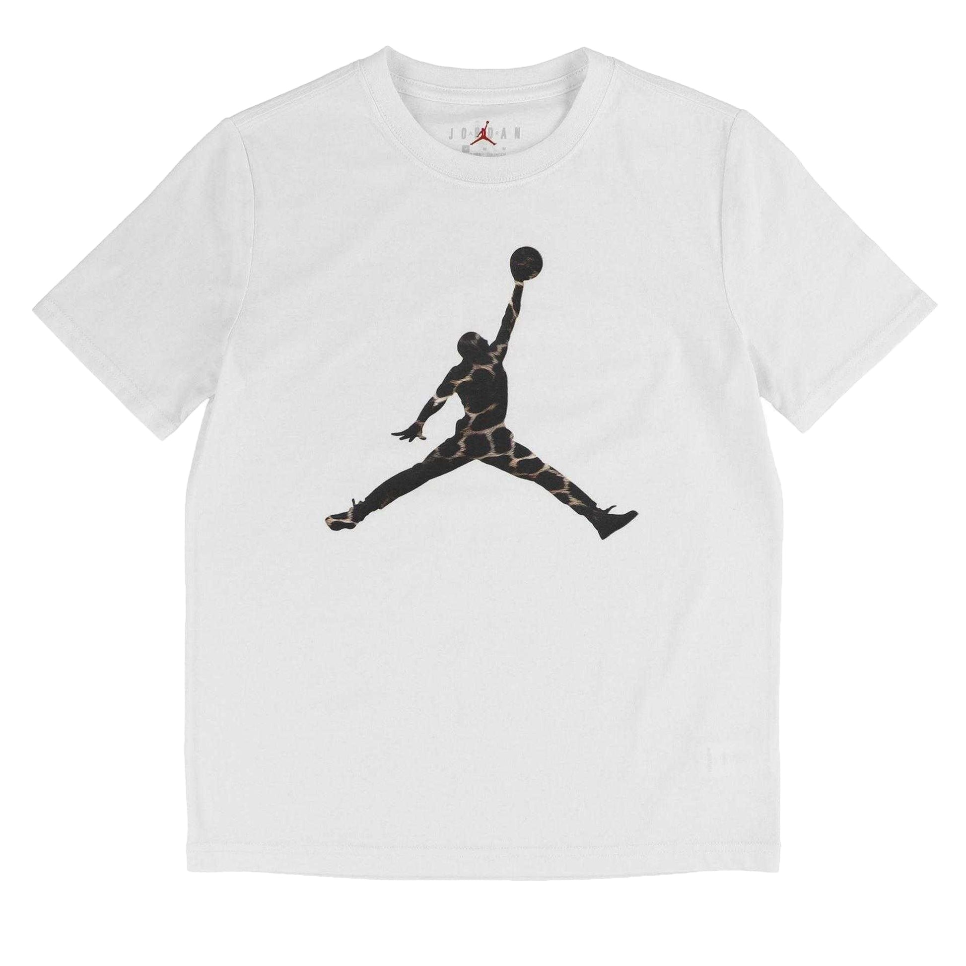 White - Front - Nike Childrens-Kids Air Jordan Giraffe Print Regular T-Shirt