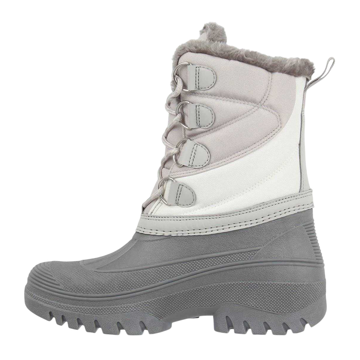 Grey-White - Back - Nevica Childrens-Kids Lace Up Snow Boots
