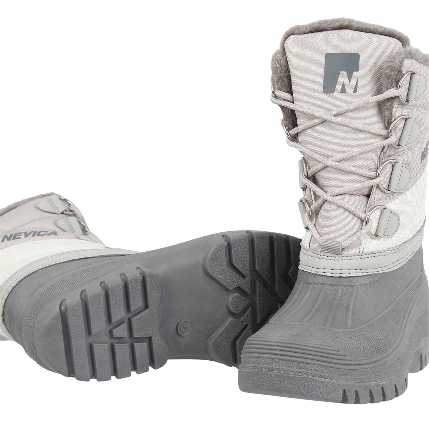 Grey-White - Lifestyle - Nevica Childrens-Kids Lace Up Snow Boots