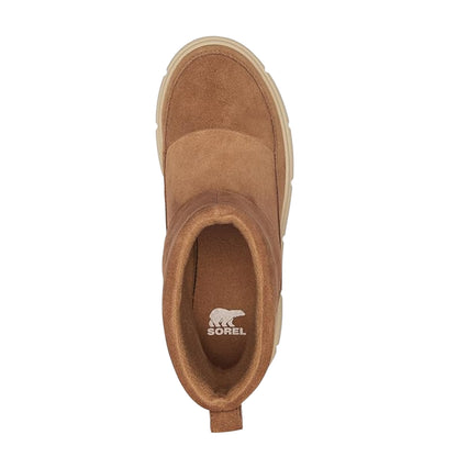 Tan-Chalk - Side - Sorel Womens-Ladies Explorer Suede Ankle Boots
