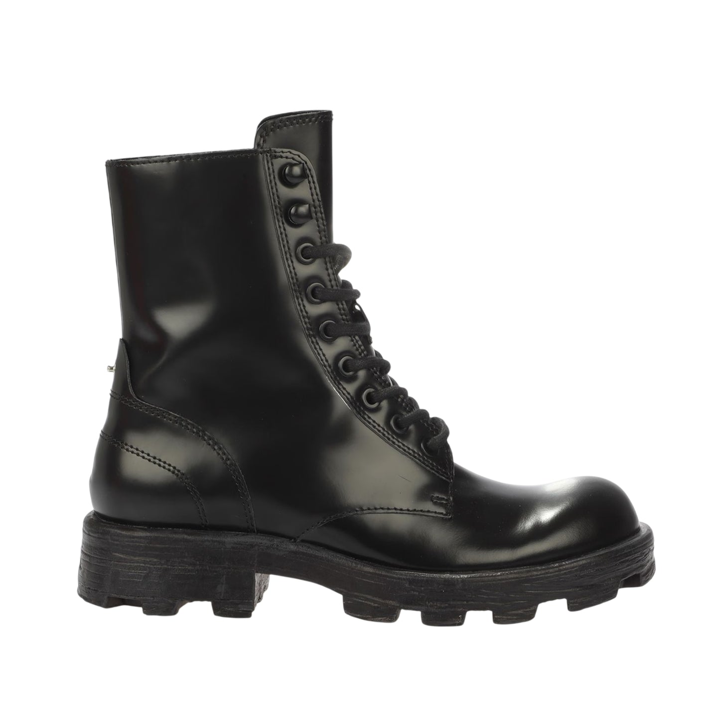 Black - Front - Diesel Womens-Ladies D-Hammer Leather Combat Boots