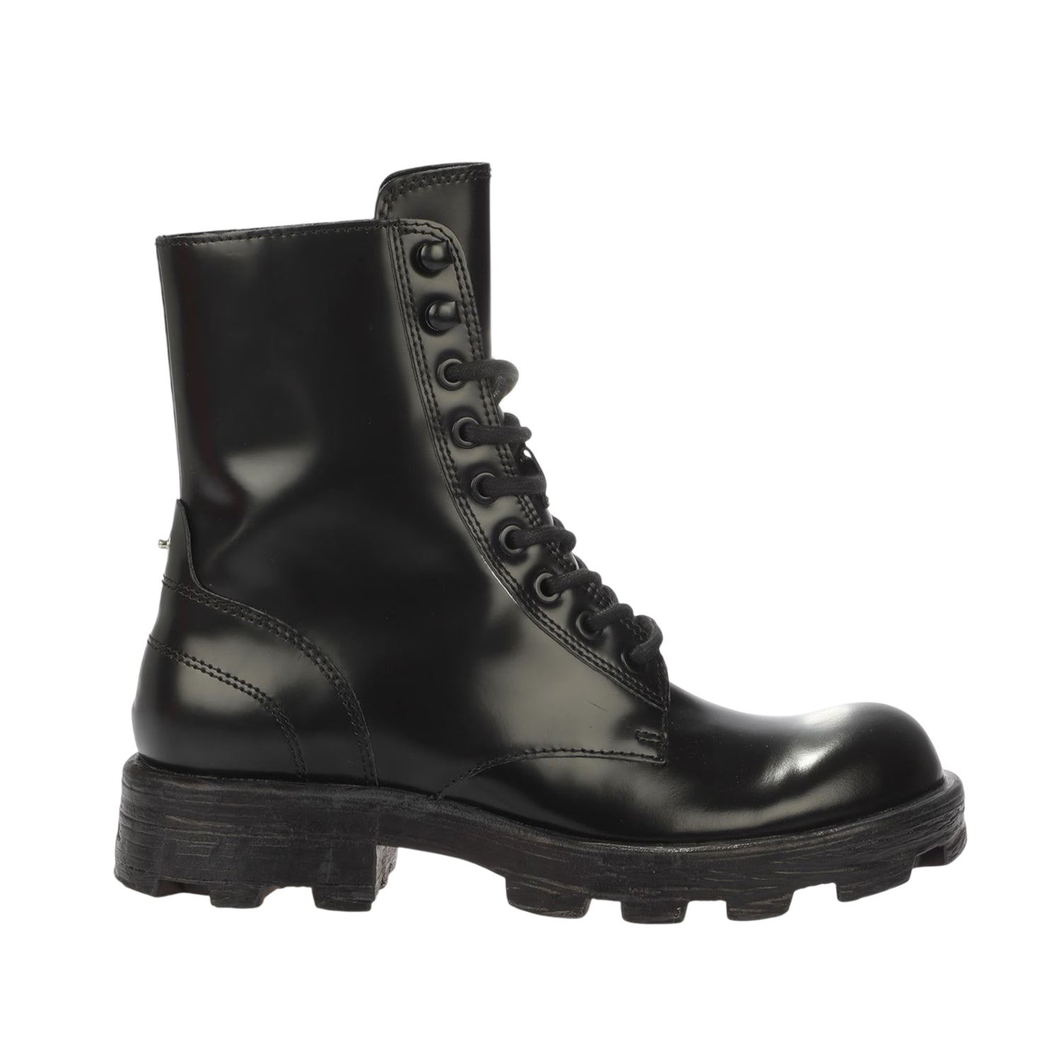 Black - Front - Diesel Womens-Ladies D-Hammer Leather Combat Boots