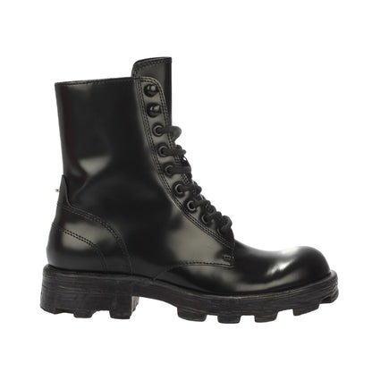Black - Front - Diesel Womens-Ladies D-Hammer Leather Combat Boots