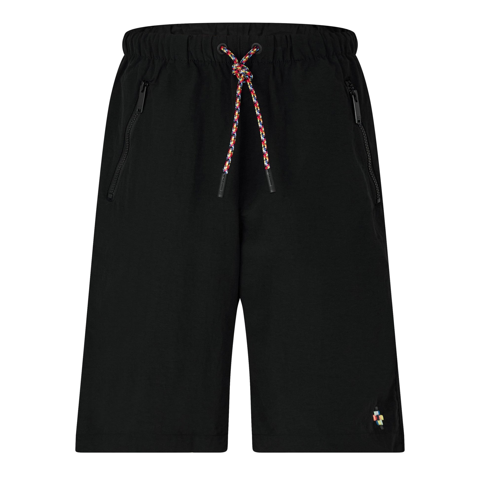 Black - Front - Marcelo Burlon Mens Nylon Coloured Drawstring Shorts