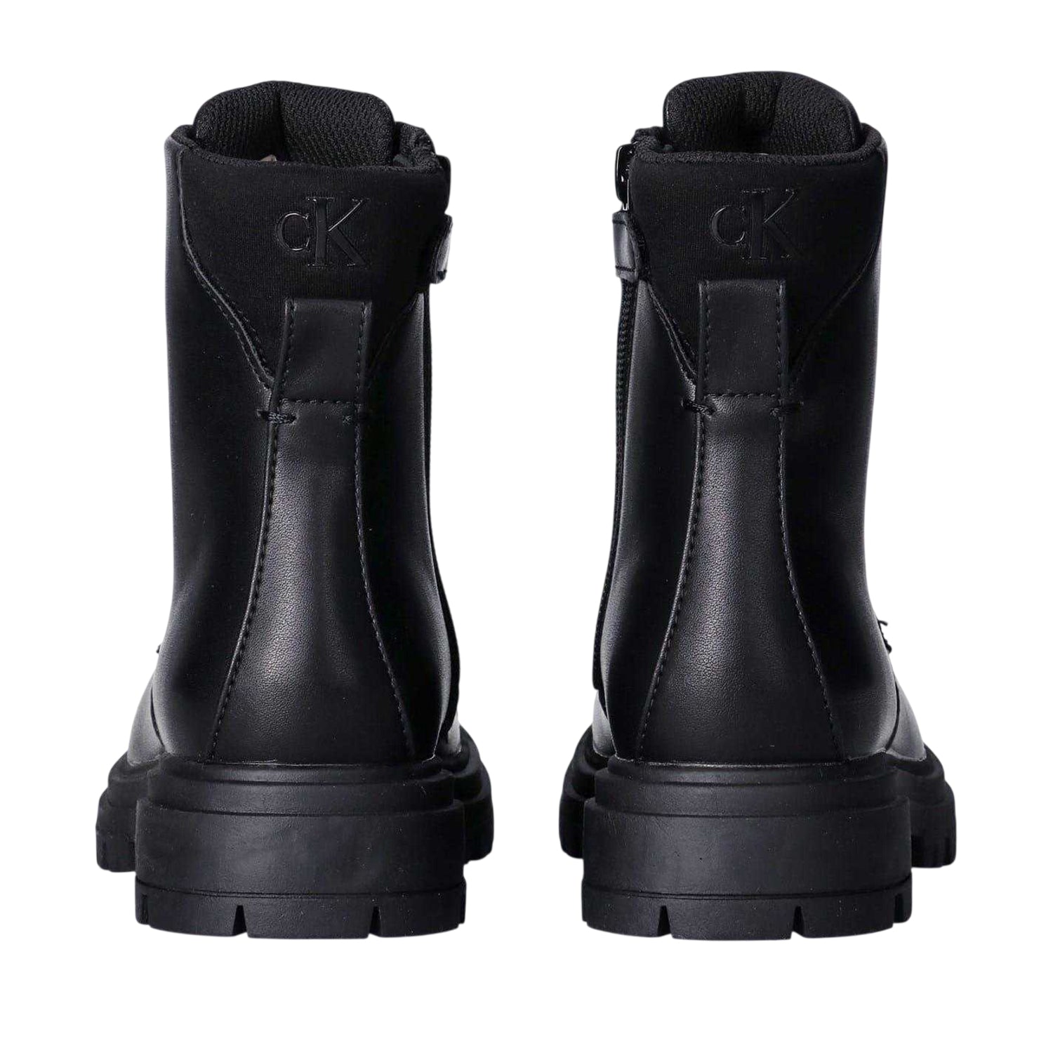 Black - Back - Calvin Klein Childrens-Kids Colleen Combat Boots