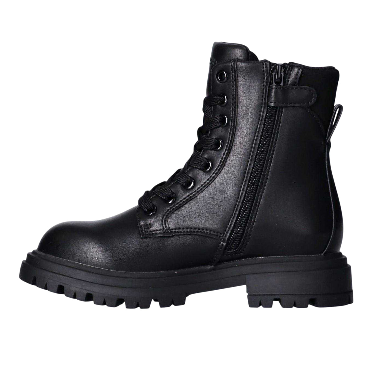 Black - Side - Calvin Klein Childrens-Kids Colleen Combat Boots