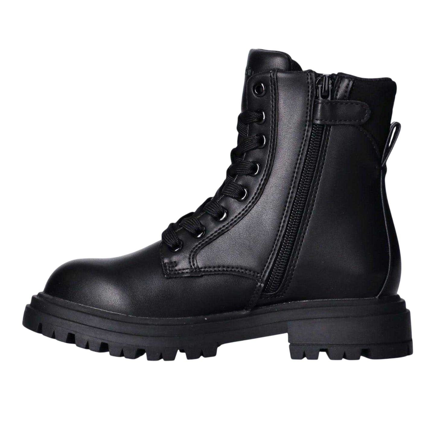 Black - Side - Calvin Klein Childrens-Kids Colleen Combat Boots