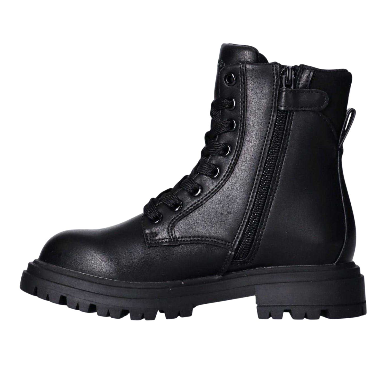 Black - Side - Calvin Klein Childrens-Kids Colleen Combat Boots