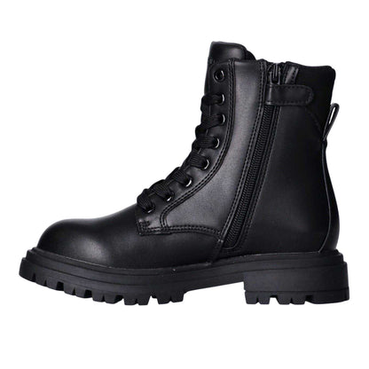 Black - Side - Calvin Klein Childrens-Kids Colleen Combat Boots