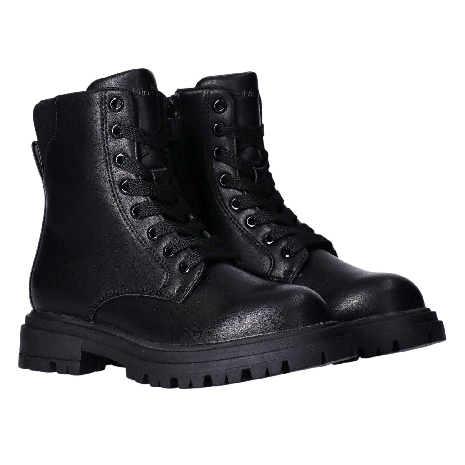 Black - Front - Calvin Klein Childrens-Kids Colleen Combat Boots
