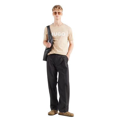 Beige - Lifestyle - Hugo Mens Logo Regular T-Shirt